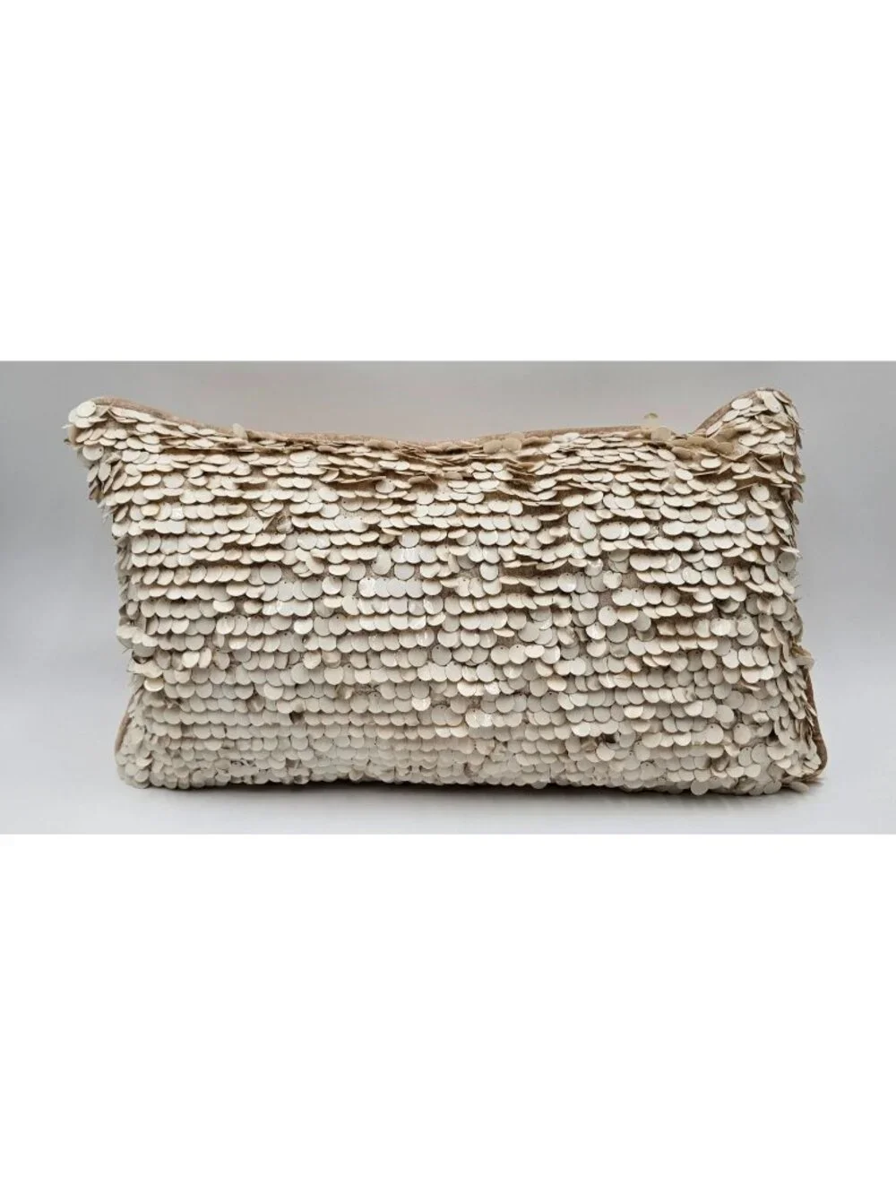 Capiz Shell Embellished Rectangular Throw Pillow 20